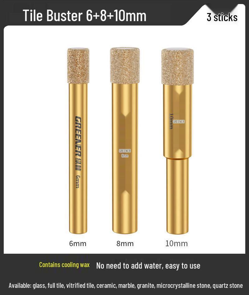 Green Forest 6mm Magnetic Hole Saw for Glass, Marble, & Vitrified Tile.