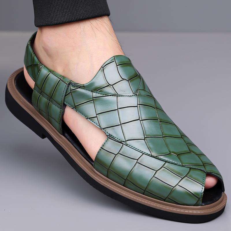 Men’s Sandals Mary Jane Dancing Shoes Dress Wingtip Wedding Stylish Formal Leather Prom Blazers Shoes Over Sized