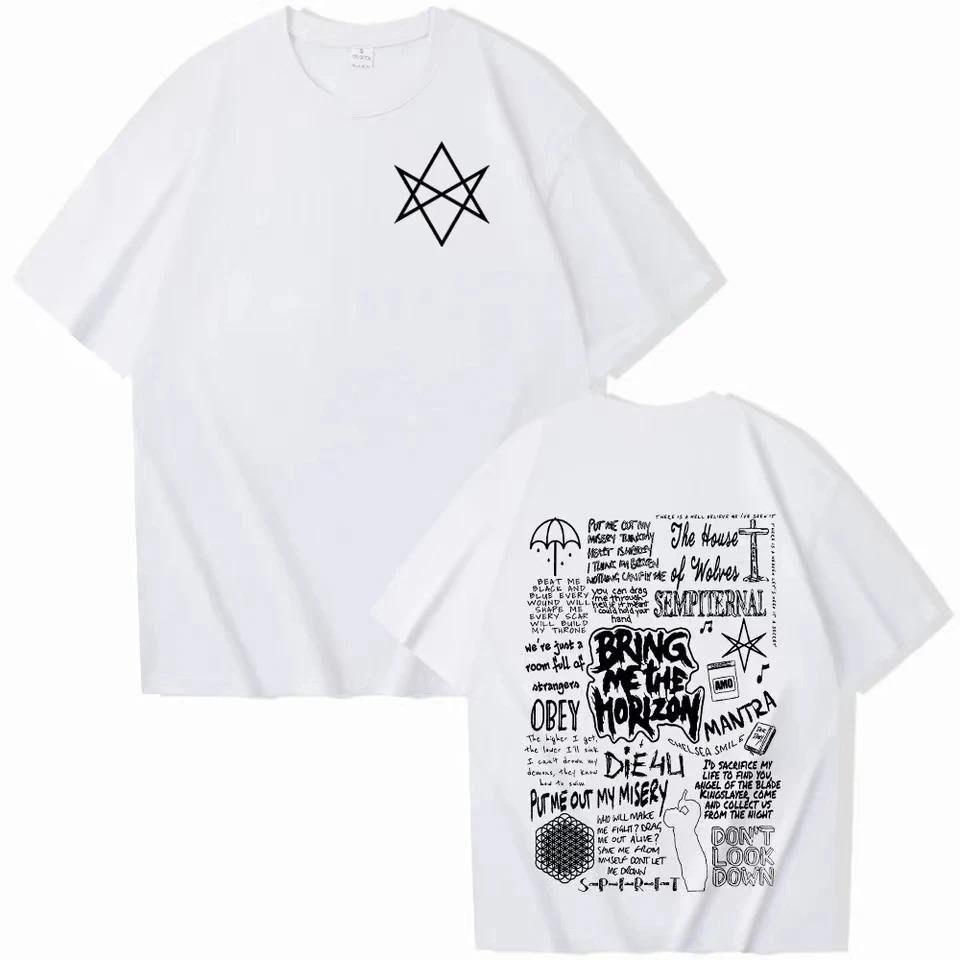 Trička Bring me Horizon Bmth Rocková hudební trička Merchandise Bring Me Horizon trička s krátkým rukávem s kulatým výstřihem unisex rodinné oblečení