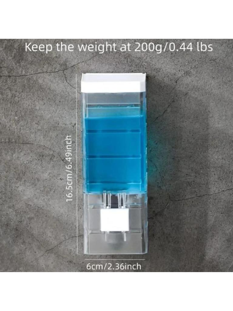 Non-punching Manual Press Soap Dispenser Wall Hanging Traceless Paste Disinfectant Bottle Bathroom Transparent Soap Dispenser