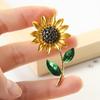 Elegant for Women Fashion Gift Sunflower Plant Jewelry Clothes Accessories Brooch Pin Lapel Pin