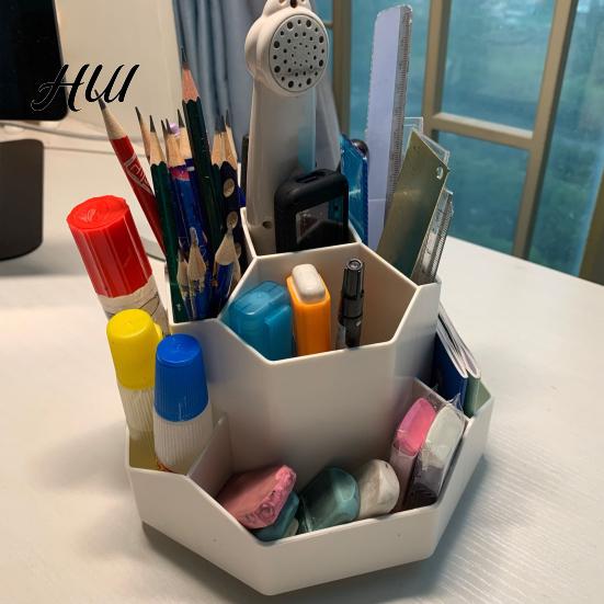Elegant Pen Display Stand 360 Degrees Rotating Desk Organizer Large Capacity Holder Multifunctional Office Accessory for Supplies And Makeup