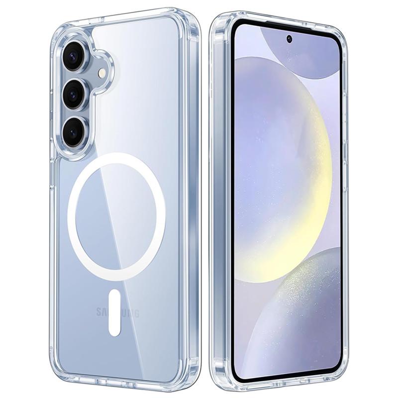 

Clear Crystal Magnetic Case for Magsafe Samsung S25 S23 S24 Plus S22 S26 Ultra S21 FE S24fe S25Ultra Shockproof Macsafe Cover For Galaxy S26 Plus