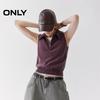 Only Women's Zipper Collar Sleeveless Knit Crop Top