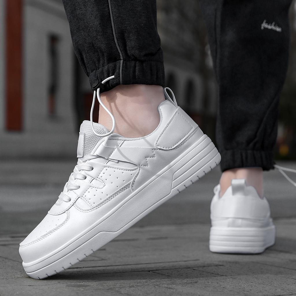 PU Leather Casual Sports Shoes Unisex Running Sneakers Fashion Board Shoes Walking Shoes Lightweight Non-slip