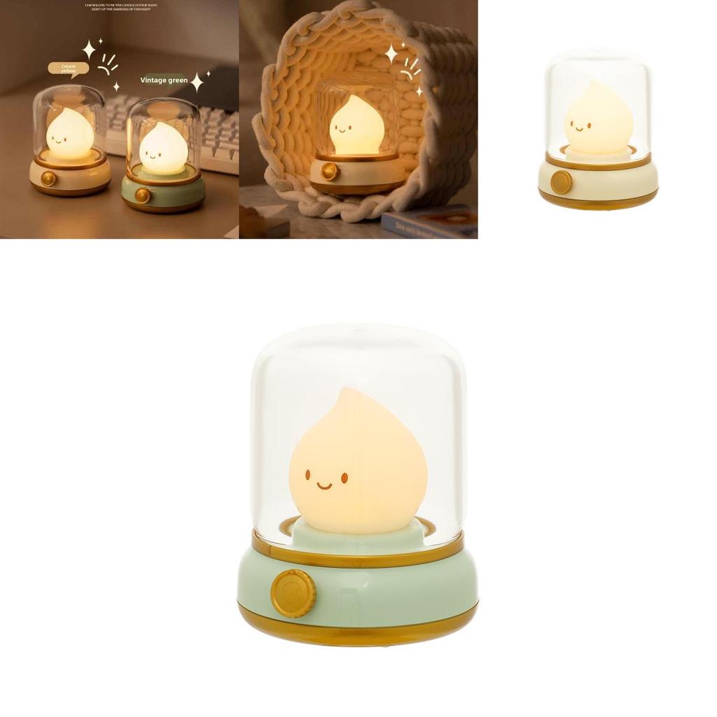 Kids Night Light With Flame Shape Abs Shell For Childrens Room