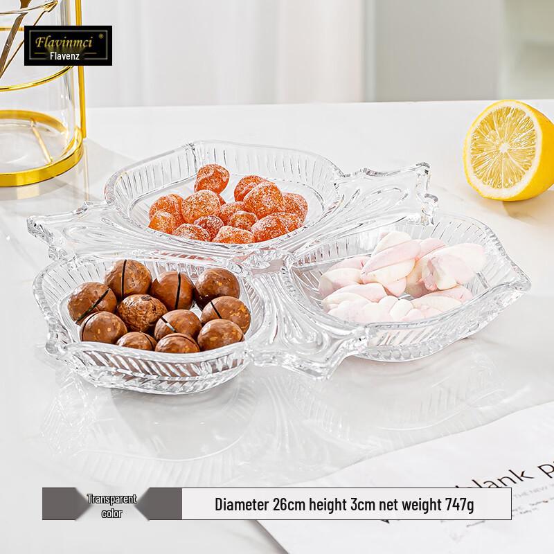 Flavinmci Европейская Хрустальная Разделенная Тарелка для Закусок и Фруктов