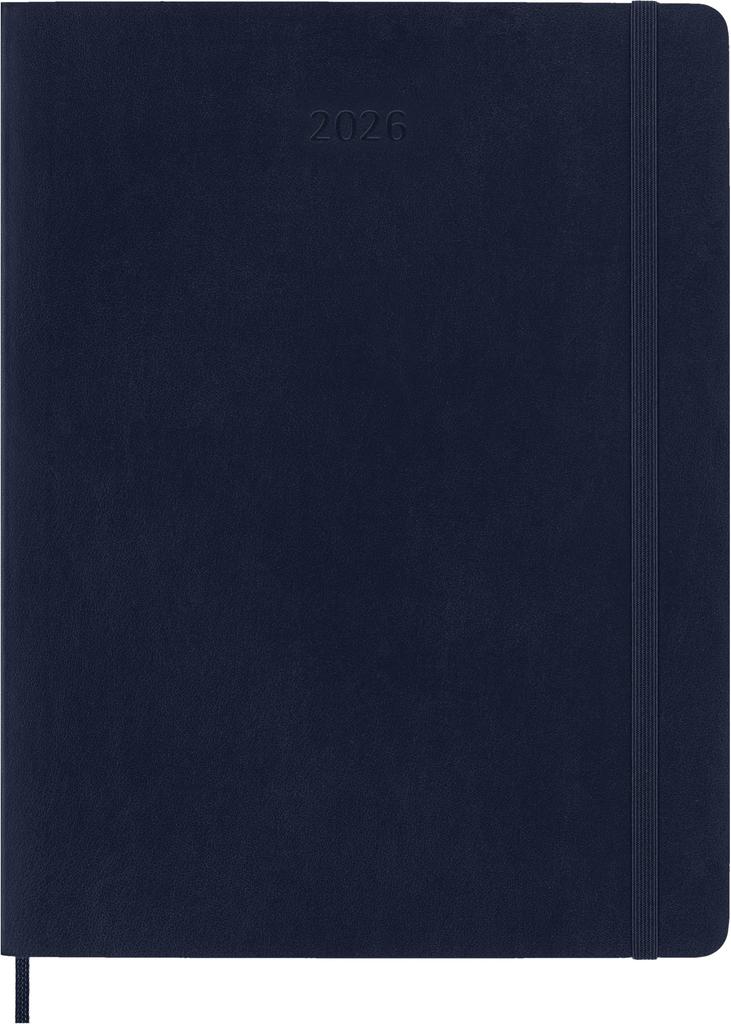 Moleskine 2026 Planner, January Start, 12-Month Weekly Diary, XL Size (19cm x 25cm), Soft Cover, Sapphire Blue, DSB2012WN4Y26