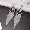 Elegant Tassel Long Earrings: European & American Fashion, High-End Prom & Evening Goddess Style.