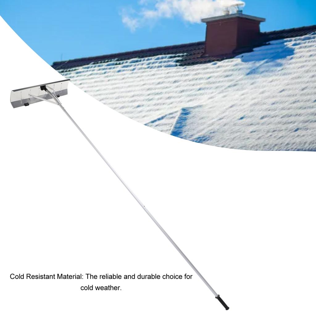 Telescoping Snow Roof Rake with Wheels Adjustable 20ft Extendable Handle Detachable Aluminium Versatile Snow Removal Tool for House Car