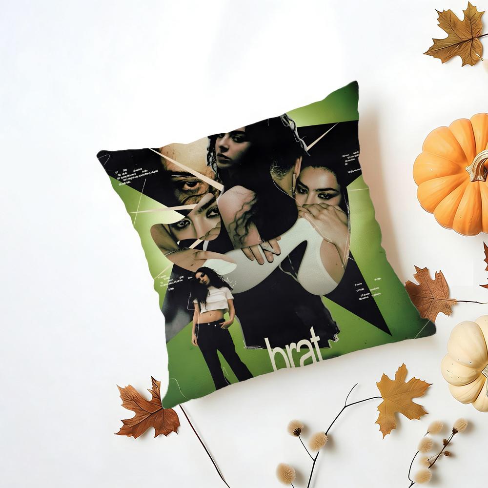 Singer Pop C-Charli X-Xcx Cushion Cover Washable Linen Pillowcase Soft For Daily Sofa Bed Home Room Decor