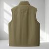 Men Reversible Vest Fleece Lined Waterproof Stand Collar Multi‑Pocket Zip Waistcoat
