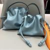 Soft Cowhide Drawstring Bucket Bag Medium Large Small Crossbody Shoulder Handbag Women