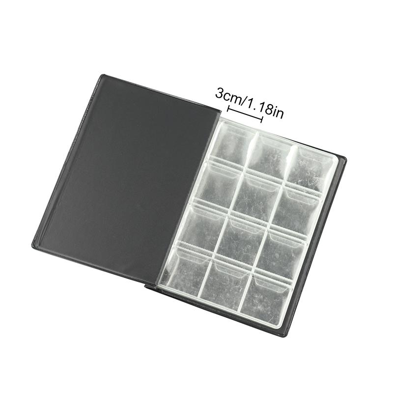 1PC PU Leather Coin Holder Coin Storage Bag Collector 120 Grid Mini Commemorative Coin Purse Medallions Badges Pockets
