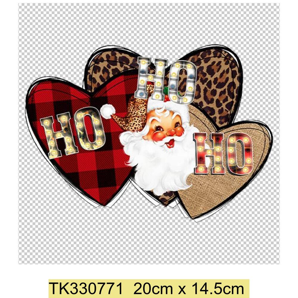 Iron On Christmas Snowmen Santa Claus Christmas Trees  Patch DIY Heat Transfer Tops Appliqued Vinyl Iron On Clothes Stickers