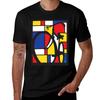 Mondrian Fahrrad Kunst T-Shirt Lässig Trendig Streetwear T-Shirt