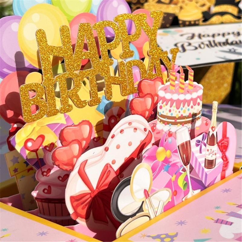 3D PopUp Birthday Cards,Happy Birthday Card, Popup Birthday Greeting Cards with Envelope and Notecards for Husband Wife