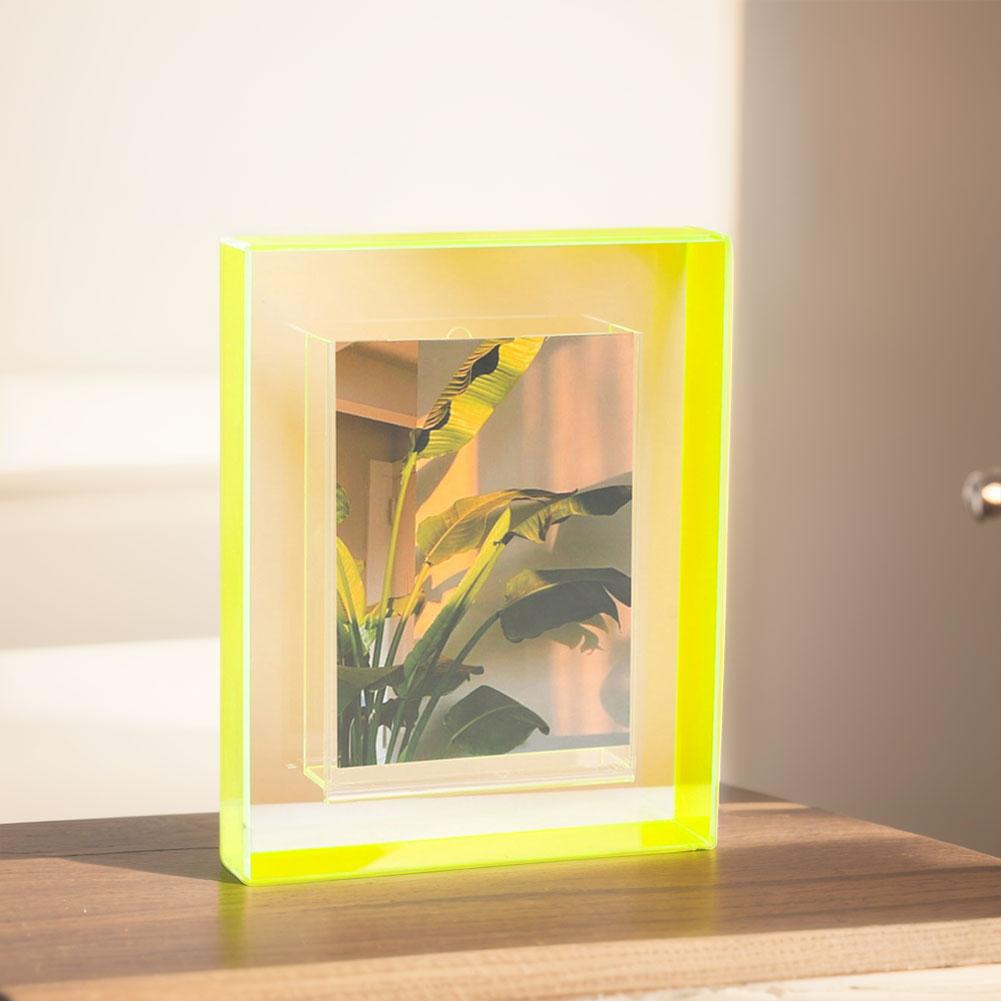 

Акриловая фоторамка INS Decoration Прозрачная 5-дюймовая фоторамка держатель для фотокарточек Подставка для постера Главная Картина Холл Календарь Украшение 5 inch флуоресцентный зеленый