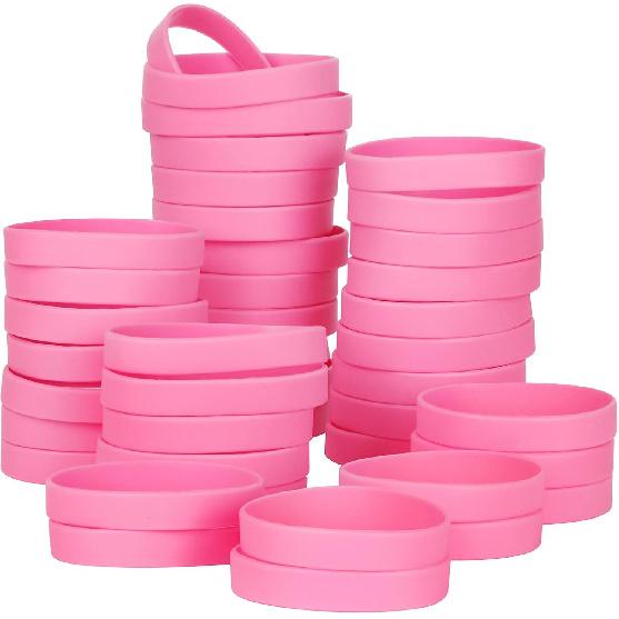 100PCS Blank Silicone Wristbands Elastic Universal Bracelets Rubber Wholesale Bracelet Bands Bulk