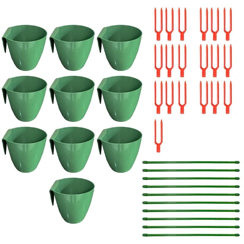 Propagation Cup Kit Featuring Food Grade Plastic and Runner Forks Ideal for Strawberry Runners and Seedling Cultivation
