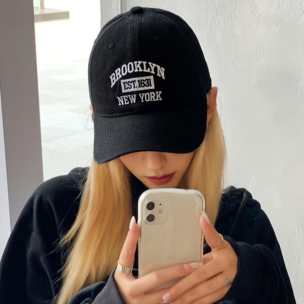 Adjustable Brooklyn NY Logo Embroidered Baseball Cap For Women , Lightweight And Breathable Sport Cap, One Size Fits Most