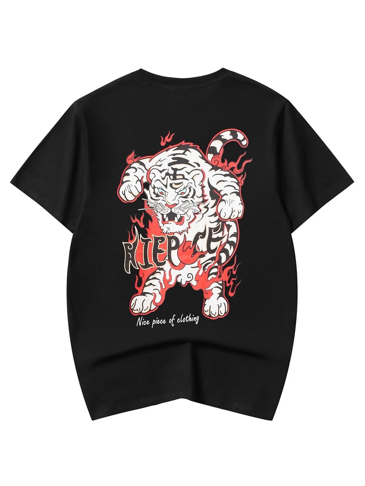 

Мужская футболка Niepce с графическим принтом «Белый Тигр» в стиле Japanese Streetwear XL