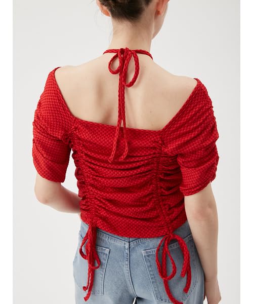 Furfur Random Gathered Cut Pullover RWCT251108 Red Women's