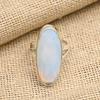Milky Opal Gemstone Ručne vyrobený 925 masívny strieborný šperkový prsteň Darček pre ňu