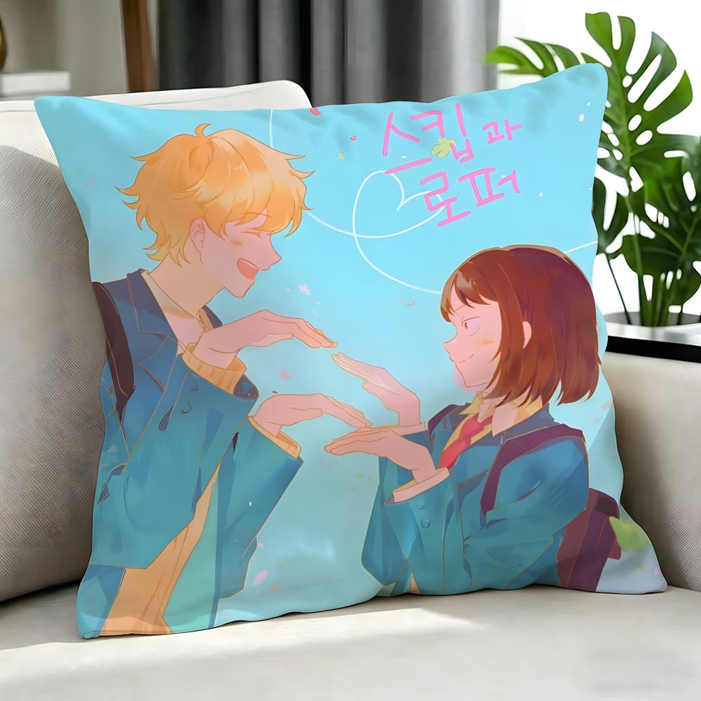 Anime Skip And Loafer Cushion Cover Cushion Cover Set 4Pcs 50X50 45X45 40X40 Pillowcase Decorative Sofa Home Decor
