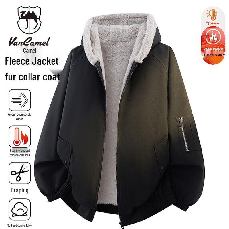 

VANCAMEL Men s Outdoor Winter Insulated Parka with Fur Collar M