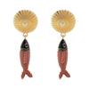 Metal Bohemian Dangle Earring Korean Style Animals Earrings Fish Pendant Earrings  Party