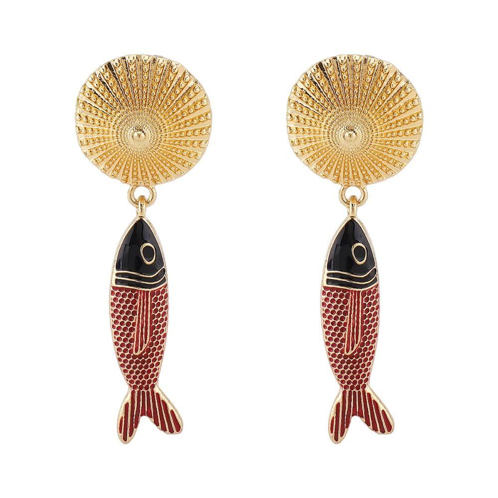 Korean Style Bohemian Dangle Earring Metal Animals Earrings Fish Pendant Earrings  Party