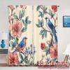 2D Plåttryck JIT 2 st Gardiner (Utan stång) Fåglar Blommor Moderna Moderna Gardiner Mångsidiga Hållbara Polyestergardiner
