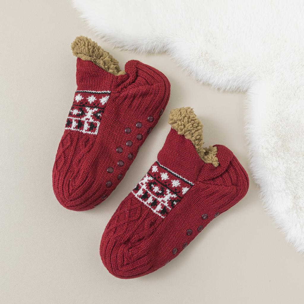 Winter Floor Socks, Sock Covers with Thick Velvet, Female Adult Adhesive, Anti Slip and Warm Indoor Home Socks, Male Socks, Shoe Covers