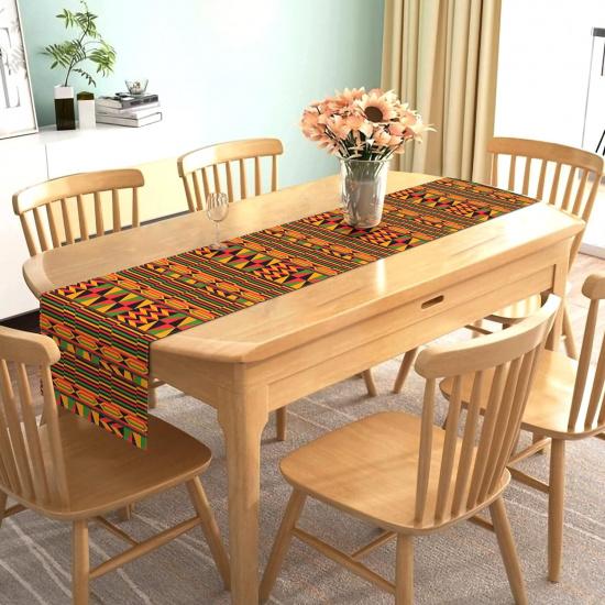 Nepnuser Kwanzaa n Kente Table Runner Juneteenth Decorations n Trible National Holiday Party Supply Home Kitchen Decor 72Inches Long