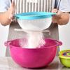 10pcs Rainbow DIY Baking Ten piece Set of Measuring Cups and Spoons, Multifunctional Mixing Bowl, Kitchen Supplies Rice Sieve Salad Plate, Stackable