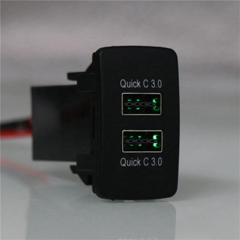 Quick Charging QC3.0 Double USB Power Socket Rapid Charger for Phones Tablets and More For Car Vehicles Adapter
