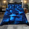 3Pcs Breathable Geometric Pattern Duvet Cover Set, All Season Machine Washable Bedding with Pillowcases Home Decor