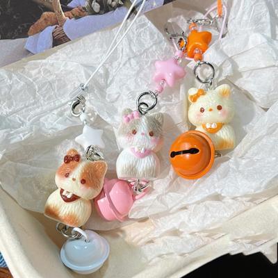 Taschenanhänger Harz Stern Katze Design Schlüsselanhänger mit Klingelgeräusch Handy-Lanyard Stressabbau Aufhängeschnalle Leichter Taschenaufhänger