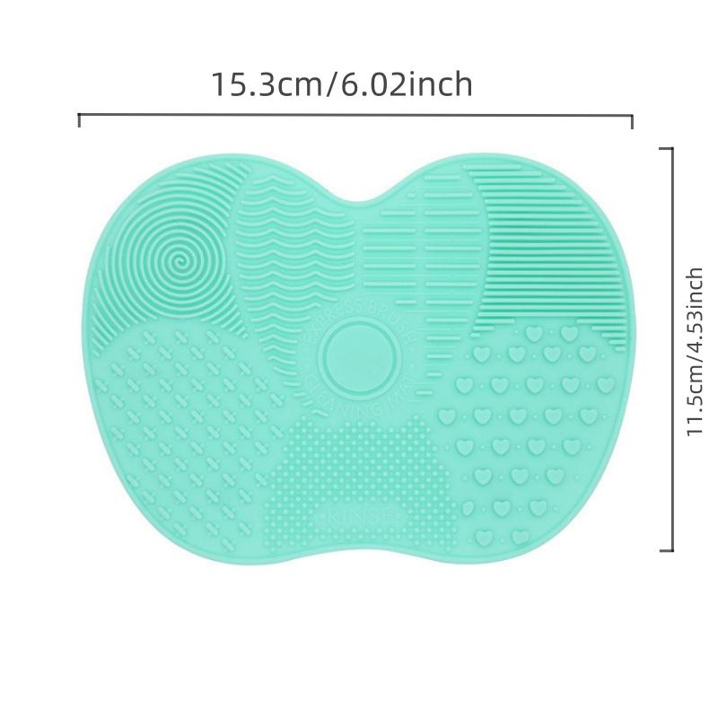 

1 шт. Силиконовая косметическая щетка для мытья с присоской, устойчивая к падениям, в форме яблока 15.3cm*11.5cm*2cm зелёный