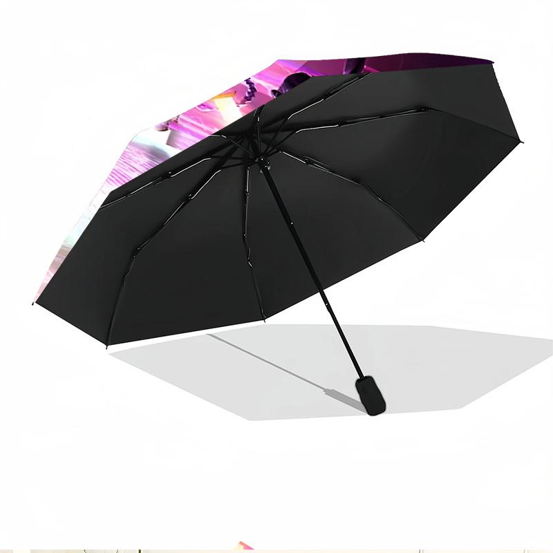 KPop Demon Hunters Print Automatic Open Close Umbrella, Portable Foldable Umbrella, for Outdoor Commute Camping Trip, Ideal Birthday Gift