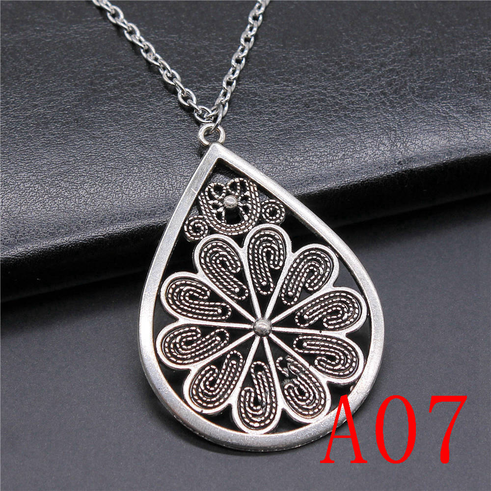 Neue Ankunft Mandala Blumen Charms Anhänger Halskette Weibliches Geschenk Mode