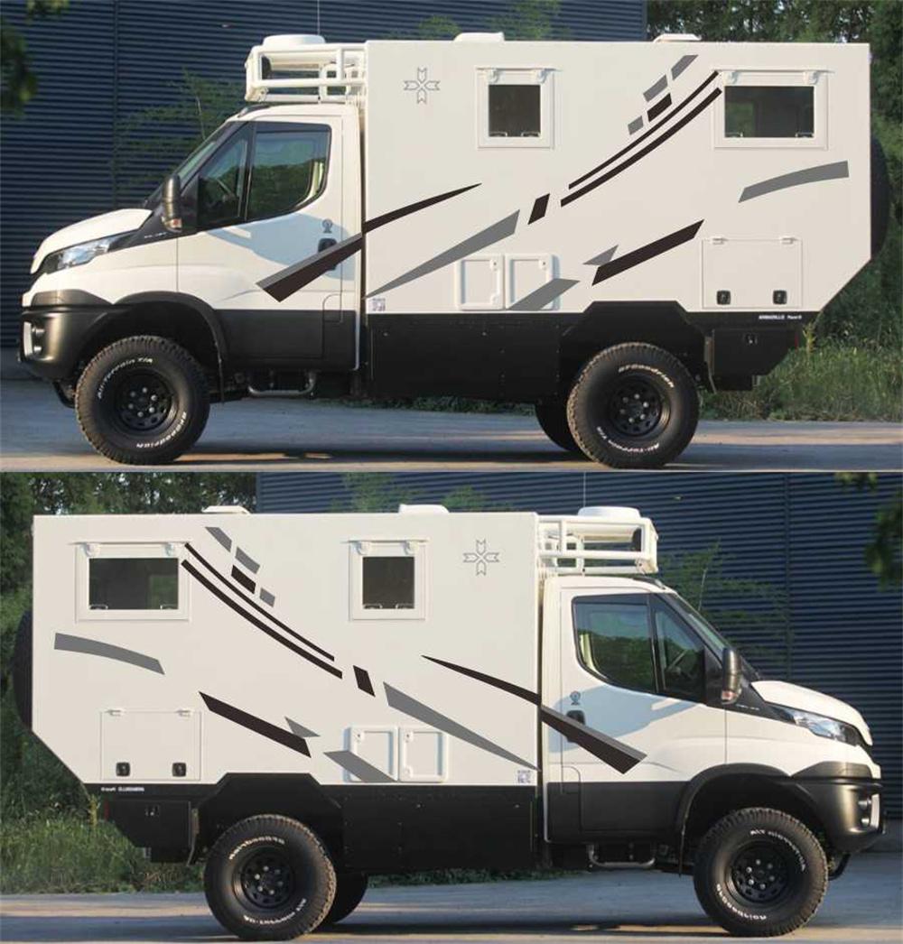 

Black+Grey Waterproof Vinyl Graphics Decals Car Stickers For Camper RV Trailer