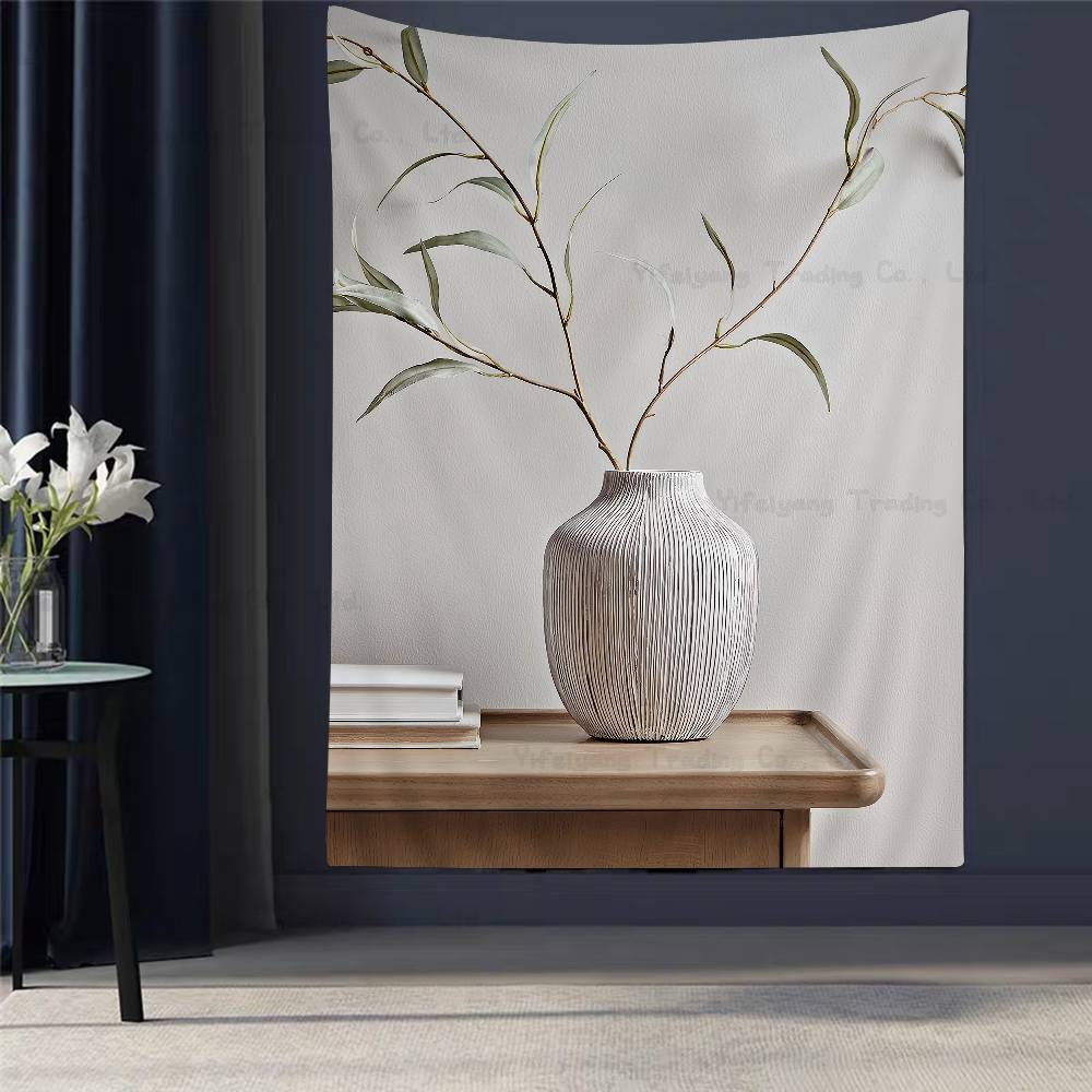 Chic Olive Tree In Vase Canvas Art Hippie Wall Hanging Tapestries For Living Room Home Dorm Decor Art Home Decor