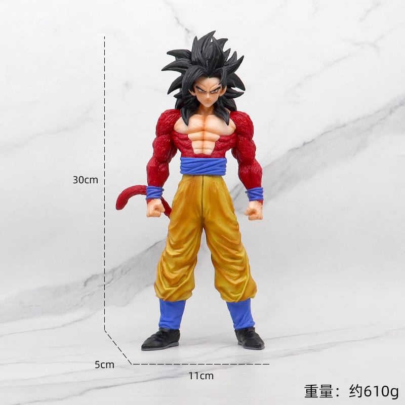32CM Anime Dragon Ball GT Son Goku Super Saiyan 4 Standing Model Toy Gift Collection Action Figure PVC Extra Large Model