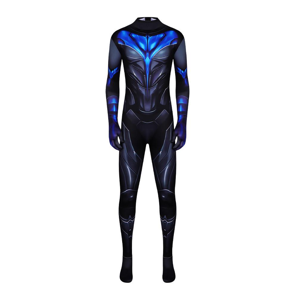 Tuta Integrale Nightwing dei Titans con Tessuto in Lycra per Cosplay ed Eventi in Costume