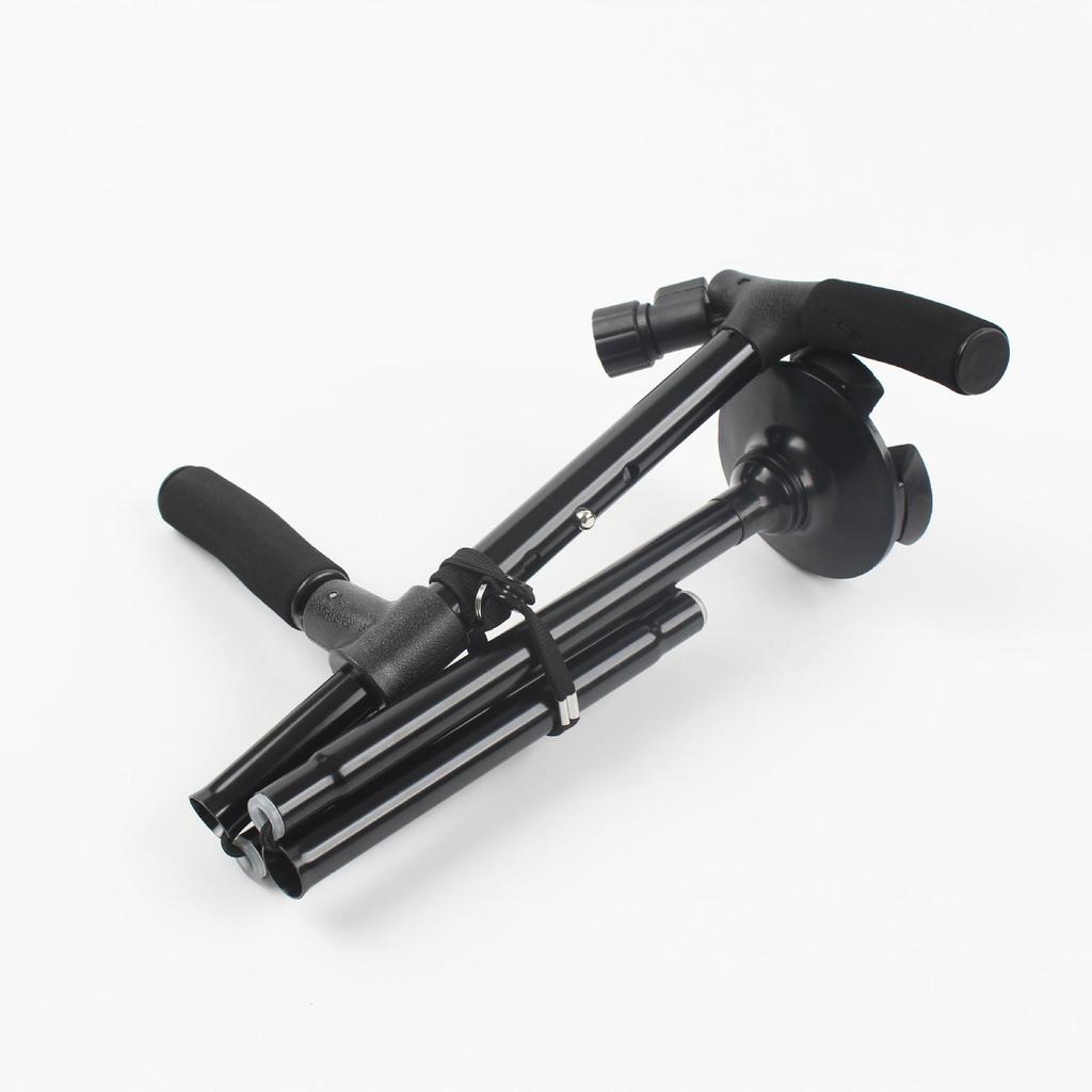 Multifunctional Folding Double-Handle Aluminum Crutch for Outdoor Hiking and Elderly Assistance