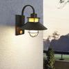 KAWELL Entryway Light with Motion Sensor, Simple Design, Industrial Style, Frosted Cream Glass Shade, Antique Style, Wall Mount, Weatherproof, Bulb Ba