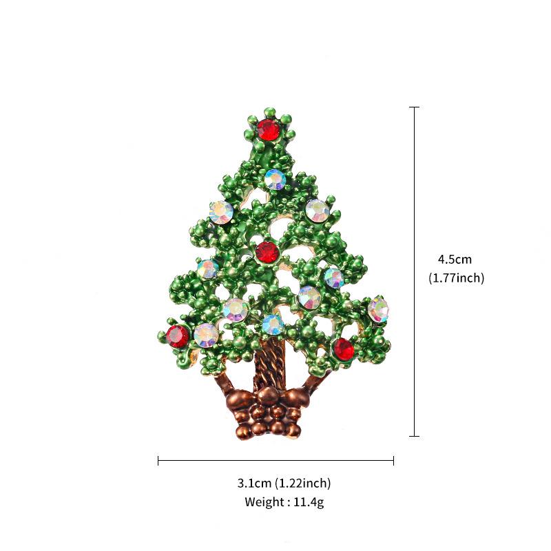 Christmas Tree Brooch - Women's Style - High-end Festive Decoration Alloy Rhinestone Pin