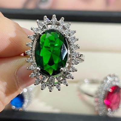 Cellacity Classic Sapphire Rings for Charm Lady with Oval Shape Gemstones 925 Sterling Silver Fine Jewelry Gift
